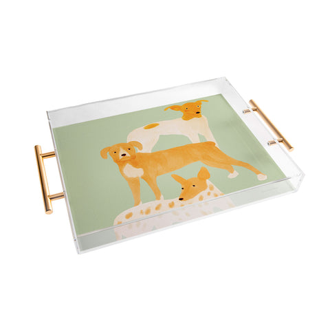 norarikka Three Dogs Lined Up Acrylic Tray