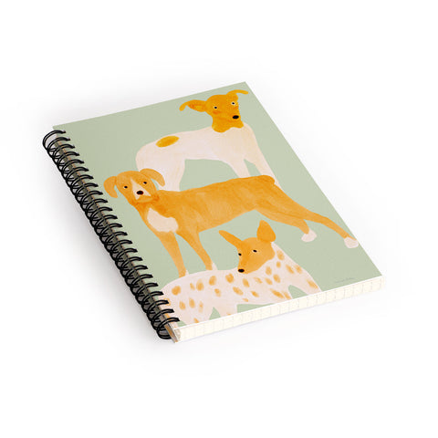 norarikka Three Dogs Lined Up Spiral Notebook