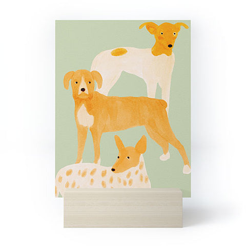 norarikka Three Dogs Lined Up Mini Art Print