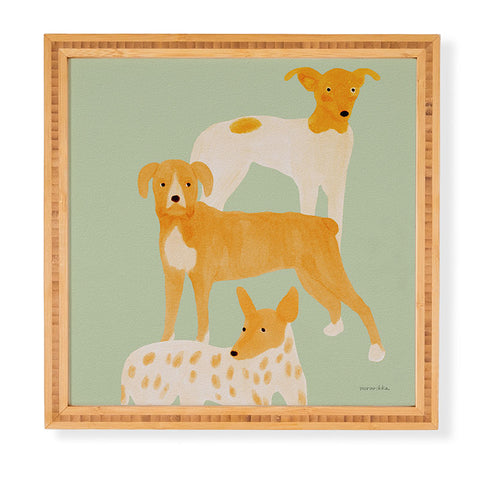 norarikka Three Dogs Lined Up Framed Wall Art