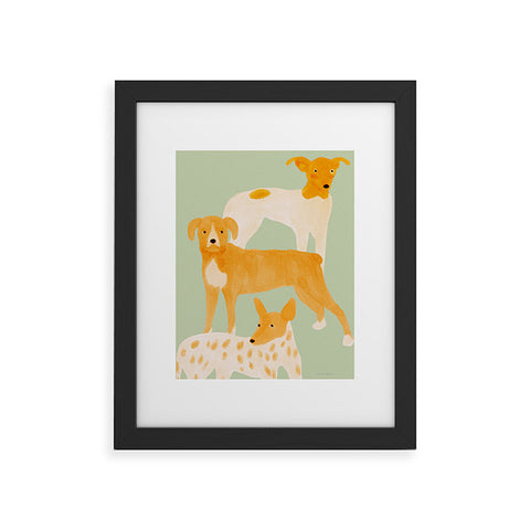 norarikka Three Dogs Lined Up Framed Art Print
