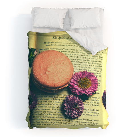Olivia St Claire Flowers on a Page Duvet Cover