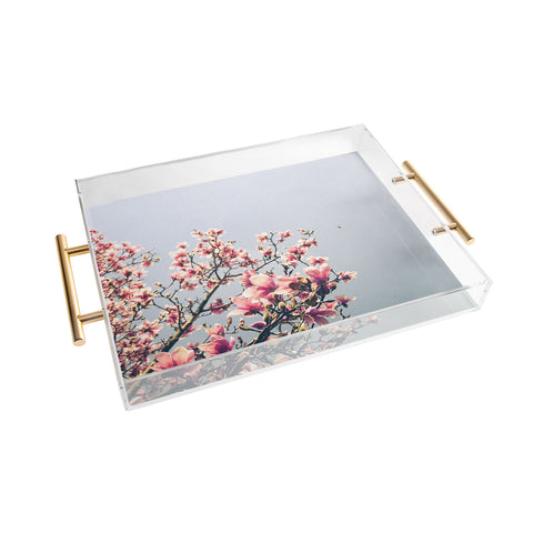 Olivia St Claire Pink Magnolia Acrylic Tray