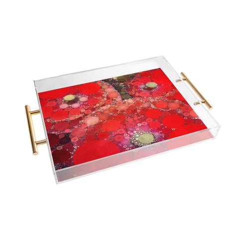 Olivia St Claire Red Poppy Abstract Acrylic Tray