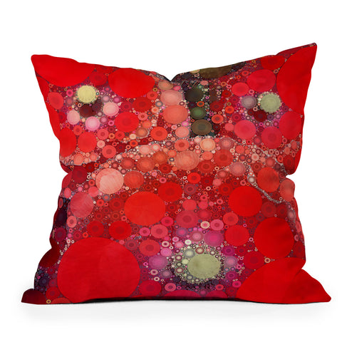 Olivia St Claire Red Poppy Abstract Outdoor Throw Pillow