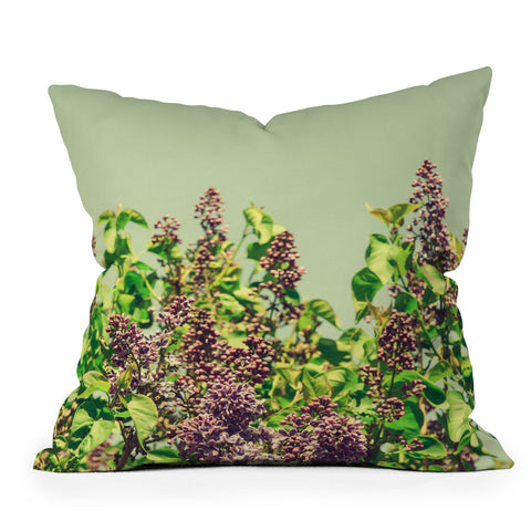 Olivia St Claire Vintage Lilacs Outdoor Throw Pillow