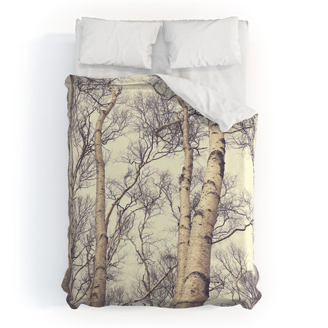 Olivia St Claire Winter Birch Trees Duvet Cover