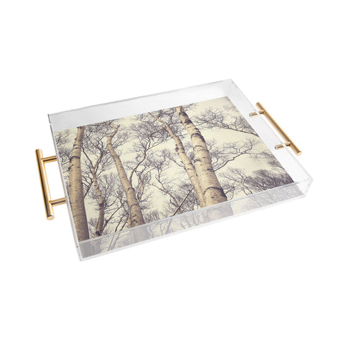 Olivia St Claire Winter Birch Trees Acrylic Tray
