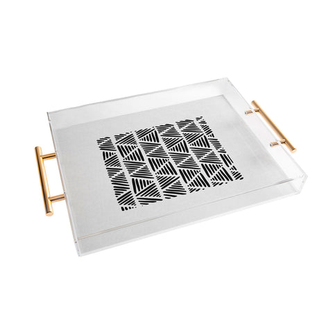 Orara Studio Black and White Abstract I Acrylic Tray