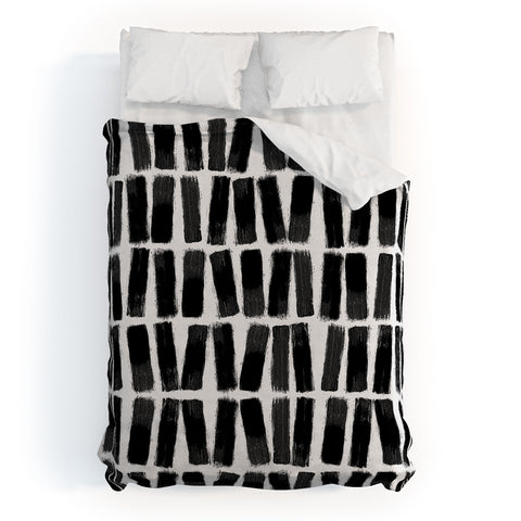 Orara Studio Black Brush Strokes Duvet Cover