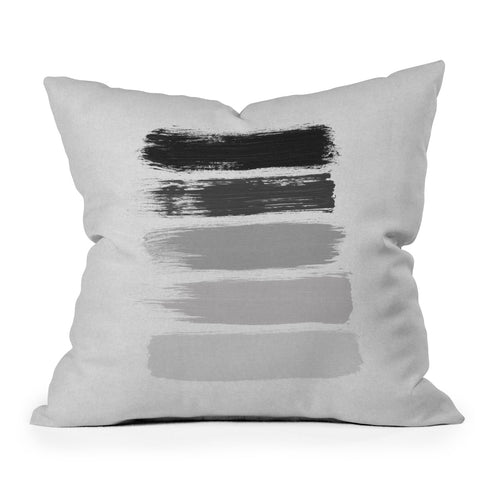 Orara Studio Black White Stripes Painting Outdoor Throw Pillow