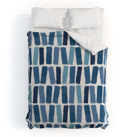 Orara Studio Blue Brush Strokes Duvet Cover