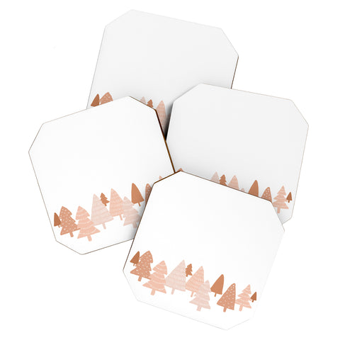 Orara Studio Blush Winter Trees Coaster Set
