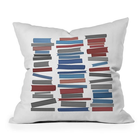 Orara Studio Books Colorful Outdoor Throw Pillow