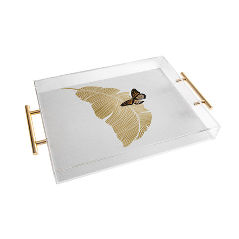 Orara Studio Butterfly and Palm Leaf Acrylic Tray