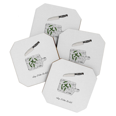 Orara Studio Chop It Kitchen Quote Coaster Set