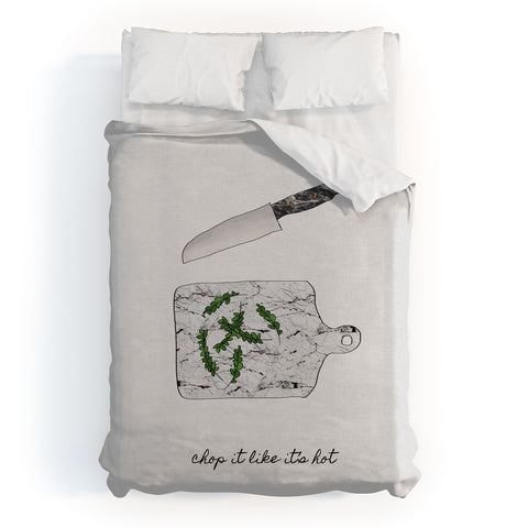 Orara Studio Chop It Kitchen Quote Duvet Cover