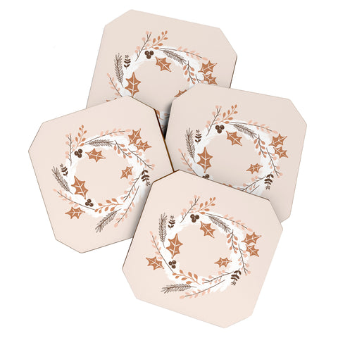 Orara Studio Christmas Wreath Festive Coaster Set