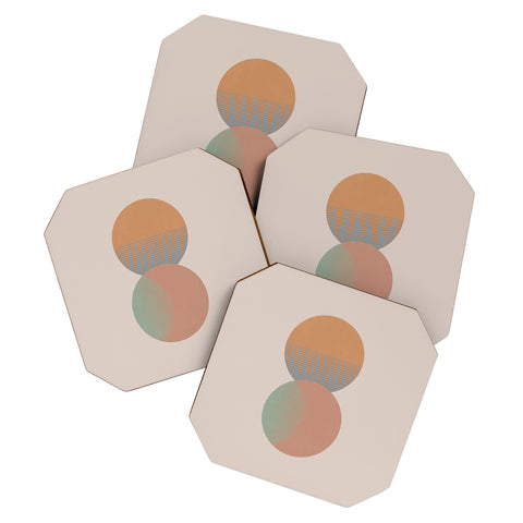 Orara Studio Circle Sun And Moon Colour Coaster Set