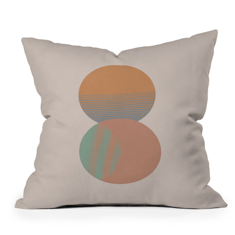 Orara Studio Circle Sun And Moon Colour Outdoor Throw Pillow