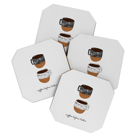 Orara Studio Coffee Before Talkie Coaster Set