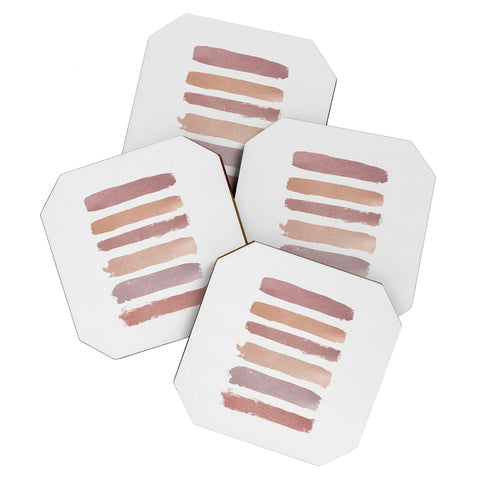 Orara Studio Dusty Rose Stripes Coaster Set