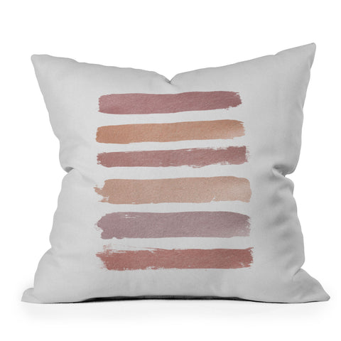 Orara Studio Dusty Rose Stripes Outdoor Throw Pillow