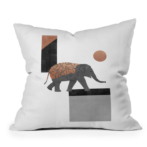 Orara Studio Elephant Mosaic I Outdoor Throw Pillow