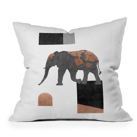 Orara Studio Elephant Mosaic II Outdoor Throw Pillow