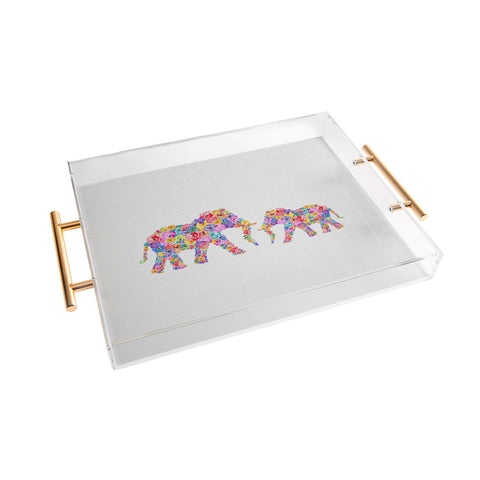 Orara Studio Floral Elephants Acrylic Tray