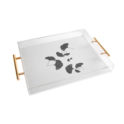 Orara Studio Ginkgo Leaf Black and White I Acrylic Tray