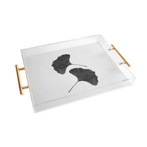 Orara Studio Ginkgo Leaf Black and White II Acrylic Tray