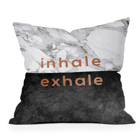 Orara Studio Inhale Exhale Quote Outdoor Throw Pillow