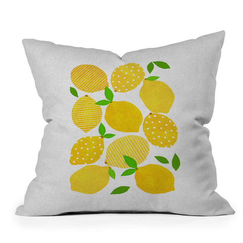 Orara Studio Lemon Crowd Outdoor Throw Pillow