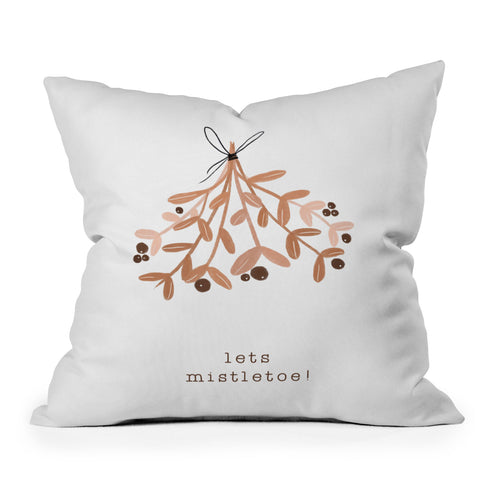 Orara Studio Lets Mistletoe Outdoor Throw Pillow