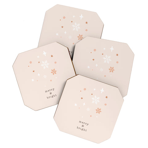 Orara Studio Merry And Bright Quote Coaster Set