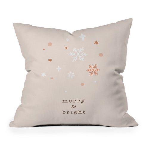 Orara Studio Merry And Bright Quote Outdoor Throw Pillow