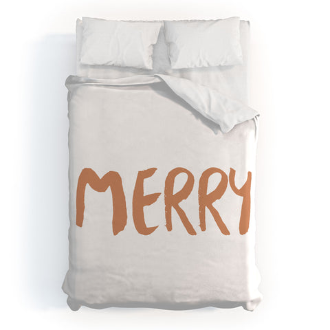 Orara Studio Merry Seasonal Typography Duvet Cover