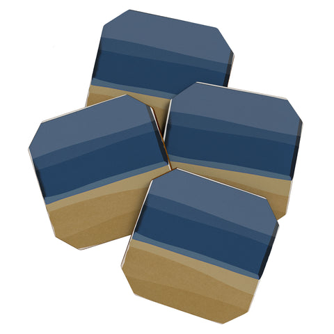 Orara Studio Modern Blue and Brown Coaster Set