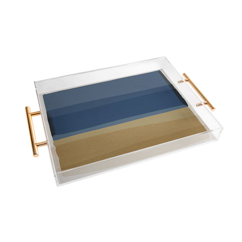 Orara Studio Modern Blue and Brown Acrylic Tray