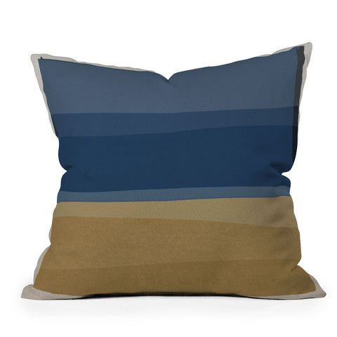Orara Studio Modern Blue and Brown Outdoor Throw Pillow