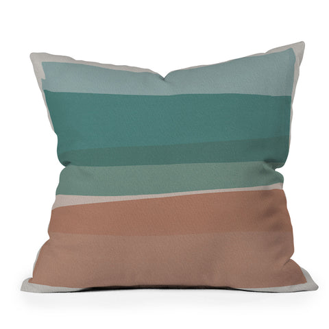 Orara Studio Modern Turquoise and Pink Outdoor Throw Pillow