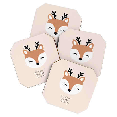 Orara Studio Oh Deer Winter Is Here I Coaster Set