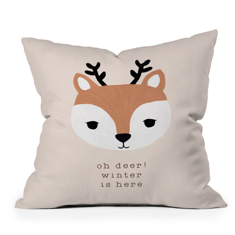 Orara Studio Oh Deer Winter Is Here II Outdoor Throw Pillow