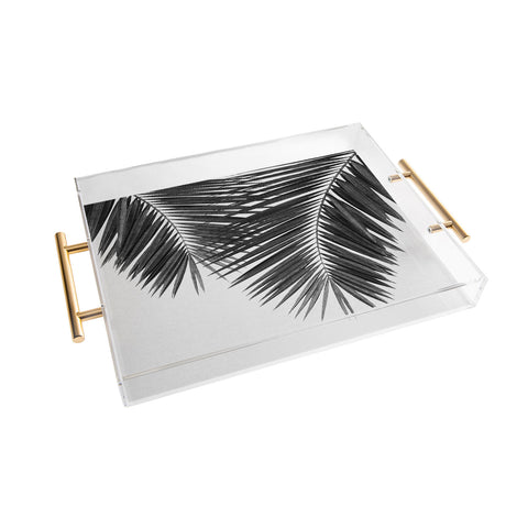 Orara Studio Palm Leaf Black and White II Acrylic Tray