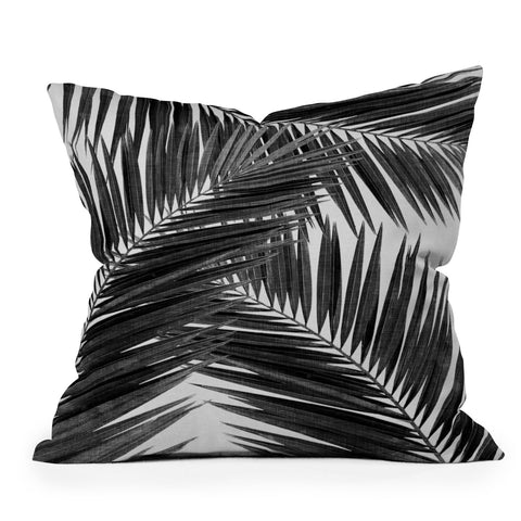 Orara Studio Palm Leaf Black and White III Outdoor Throw Pillow