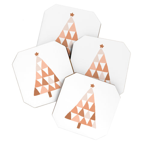 Orara Studio Pastel Christmas Tree Coaster Set