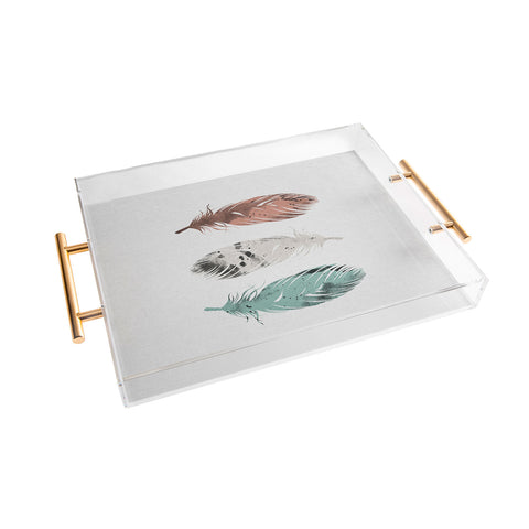 Orara Studio Pastel Feathers Acrylic Tray