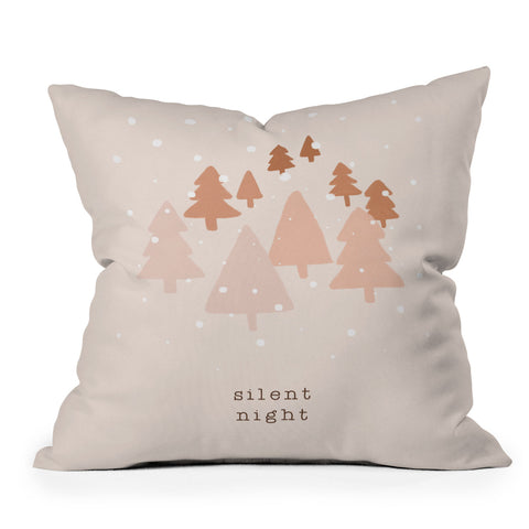 Orara Studio Silent Night Typography Outdoor Throw Pillow