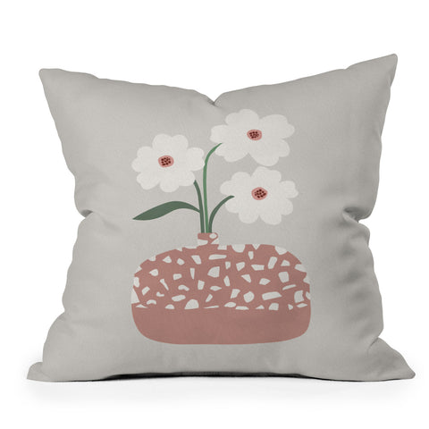 Orara Studio Terrazzo And Flowers Outdoor Throw Pillow
